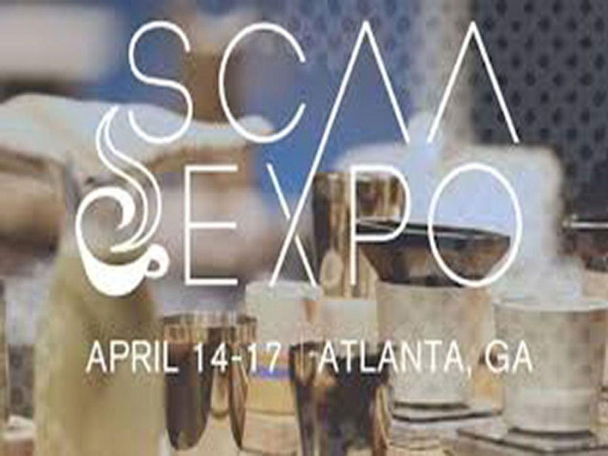 Sign outside the 2016 Specialty Coffee Association of America Expo in Atlanta, Georgia