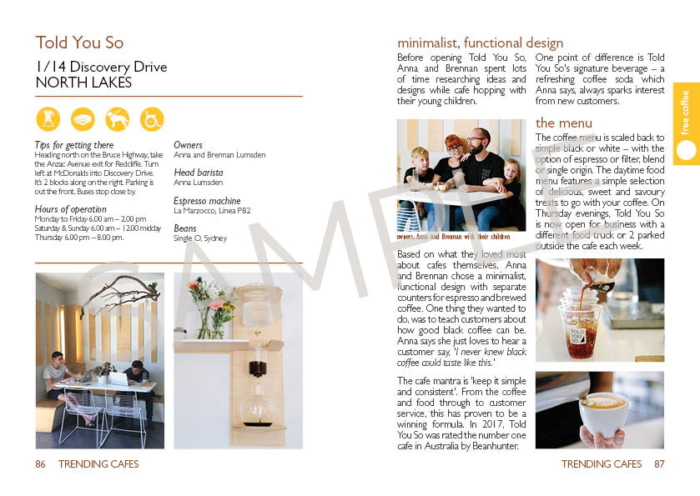 Sample page from Trending Cafes Book 1