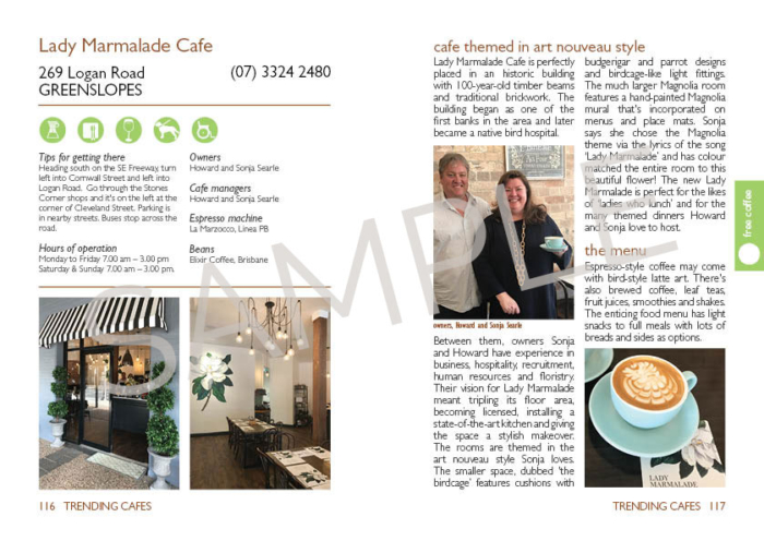 Sample page from Trending Cafes Book 1