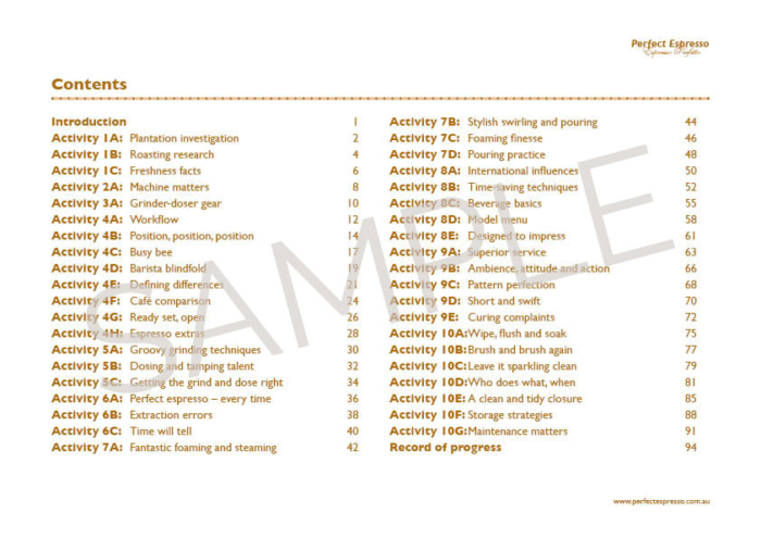 Sample page from Training Tools CD