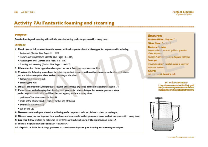 Sample page from Training Tools CD