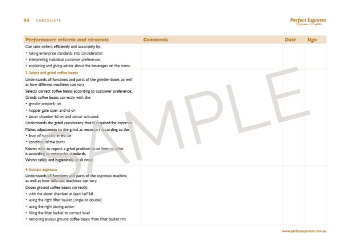 Sample page from Training Tools CD