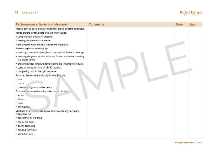 Sample page from Training Tools CD