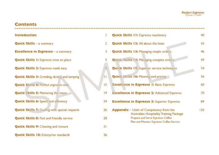 Sample page from Training Tools CD