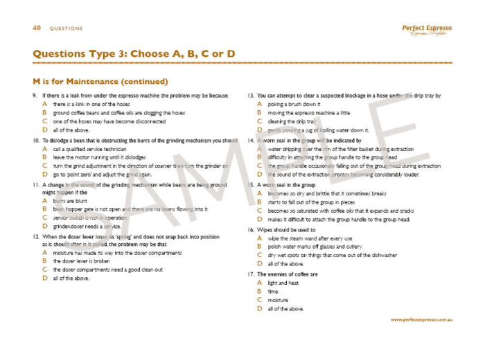 Sample page from Training Tools CD