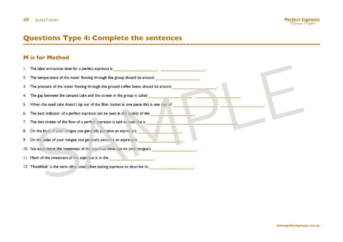 Sample page from Training Tools CD