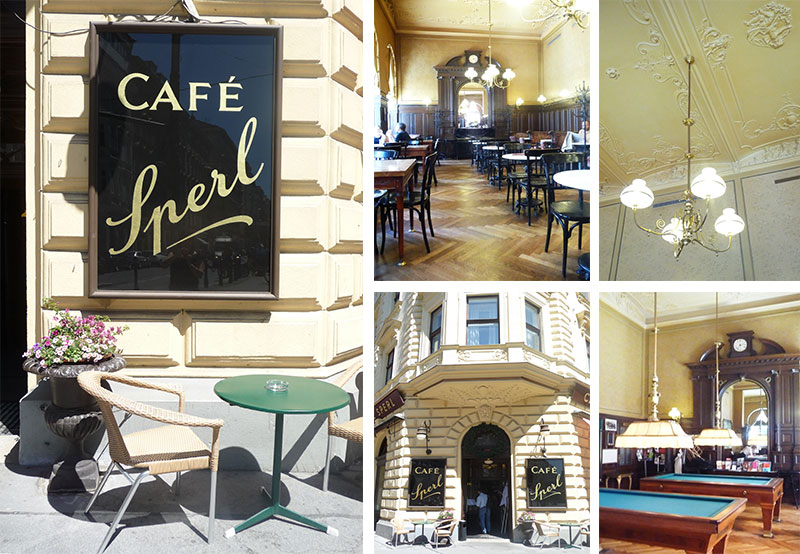 Collage of cafe sperl