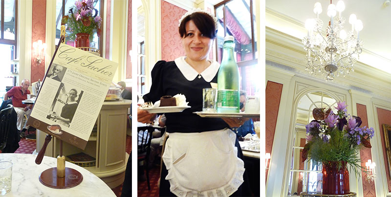 Collage of cafe sacher