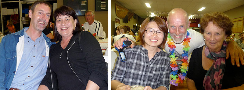 Collage of people posing at Golden Bean