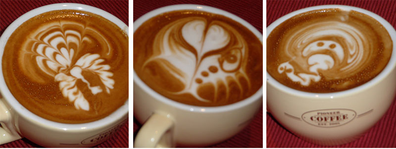 Collage of latte art