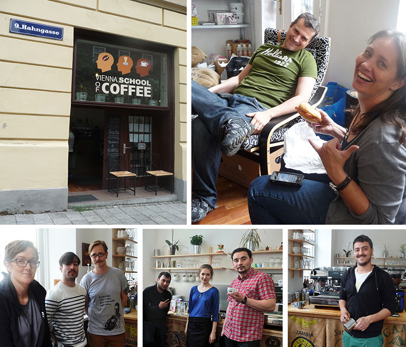 Collage of Vienna school of coffee