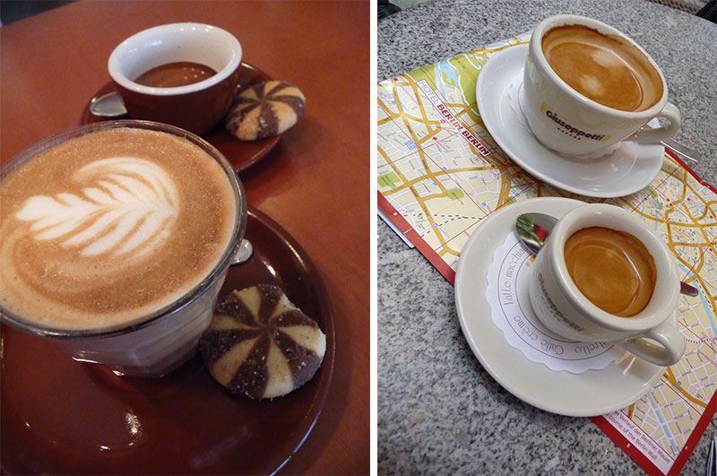 Collage of Two Coffees in Berlin