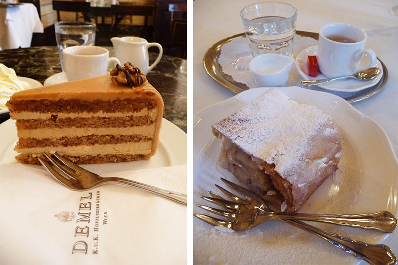 Collage of viennese cakes