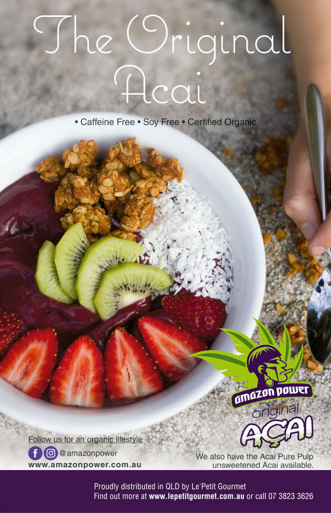 The Original Acai advertisements with an image of a bowl of aciawith fruit and yoghurt on top