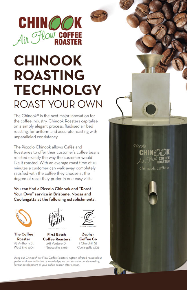 Chinook Roasting Technology advertisement Roast Your Own Coffee Experience