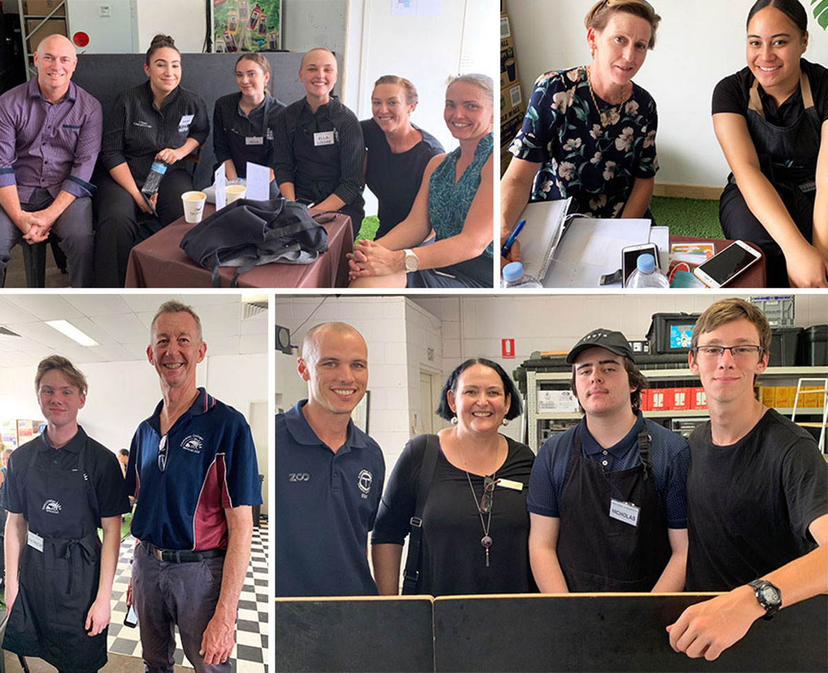 4 images of groups of students smiling